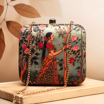 Traditional Indian Woman Printed Clutch