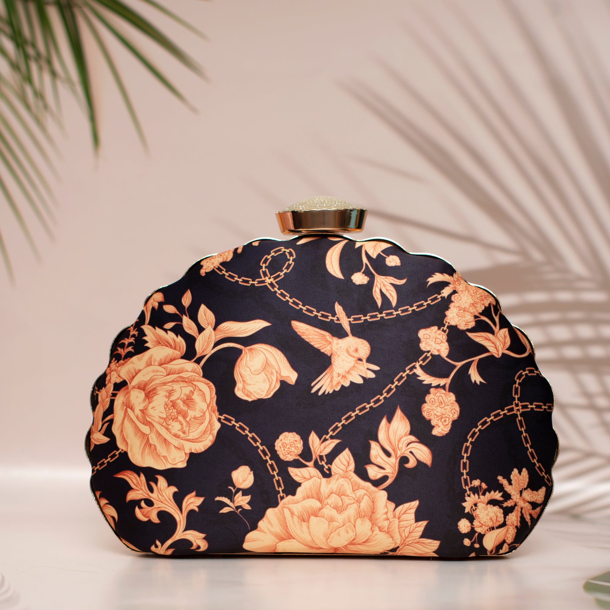 Artklim Floral Printed D-shape Clutch