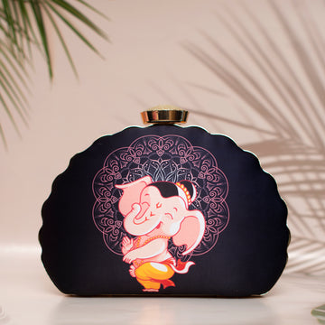 Artklim Ganesh Printed D-shape Clutch