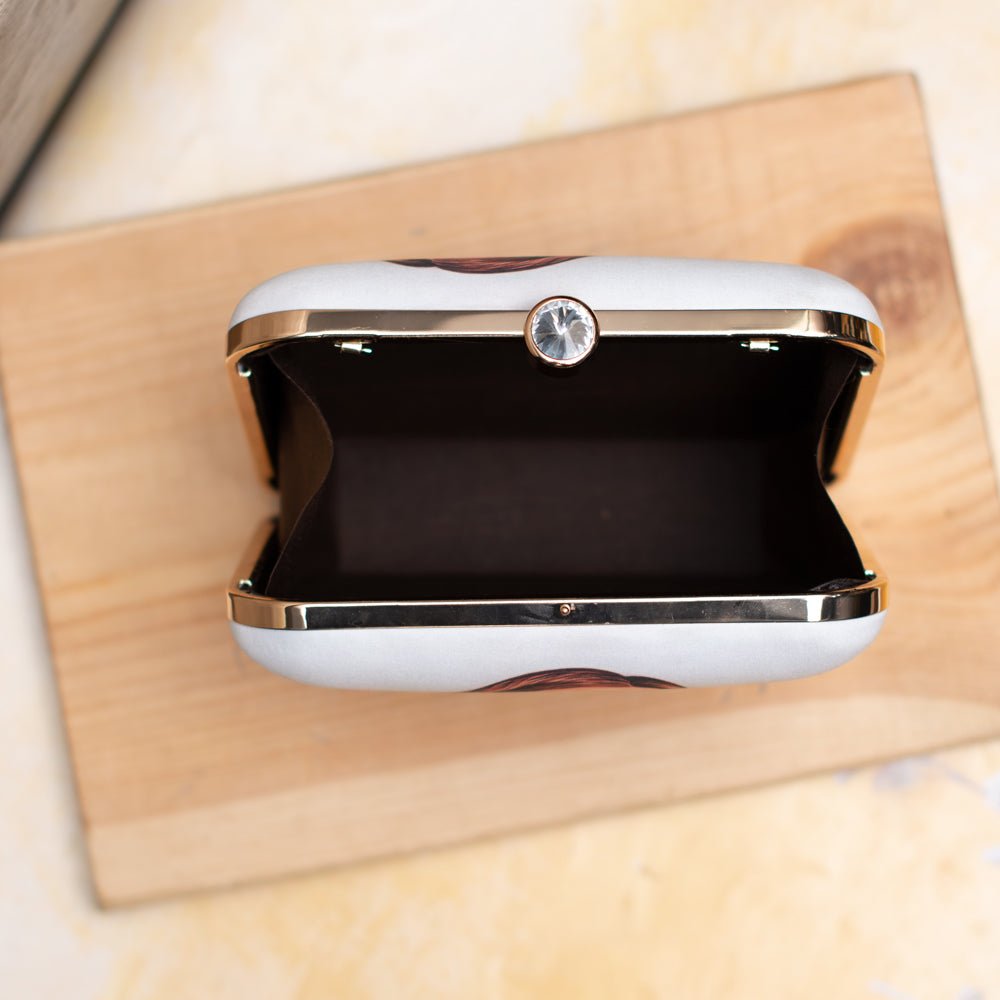 Valentine Special Combo: Personalized Portrait Caricature Clutch & Gold-Plated Butterfly Bangle