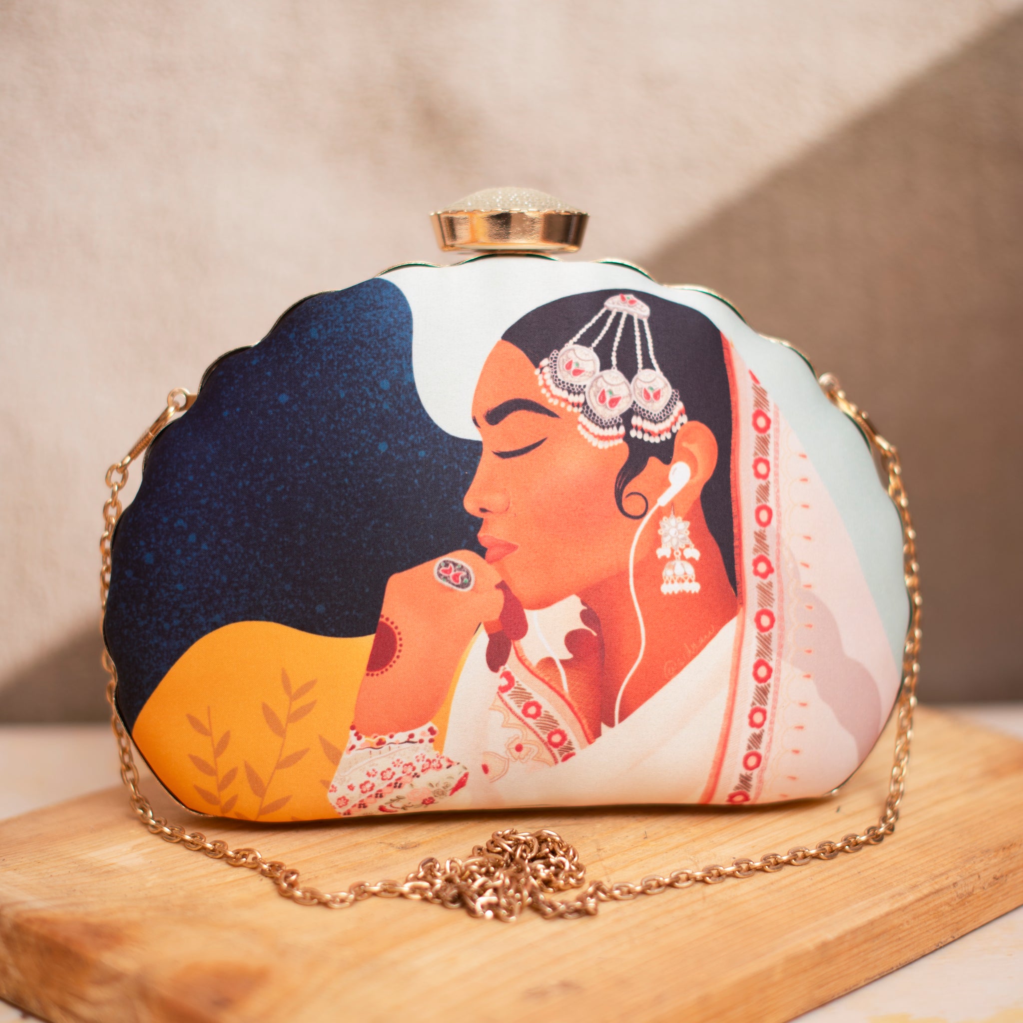 Artklim Mughal Queen Printed Clutch