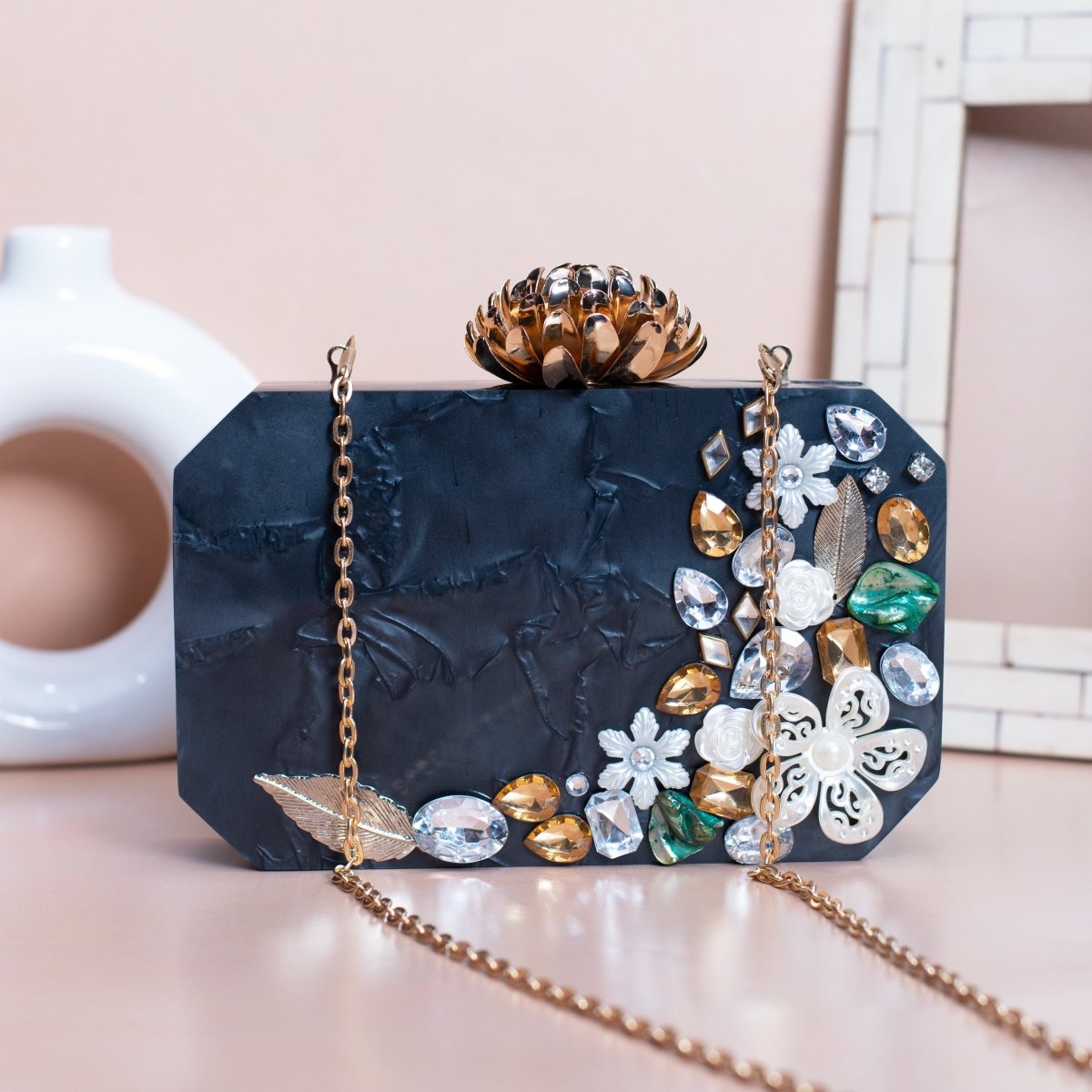Artklim Black Stone Acrylic Clutch