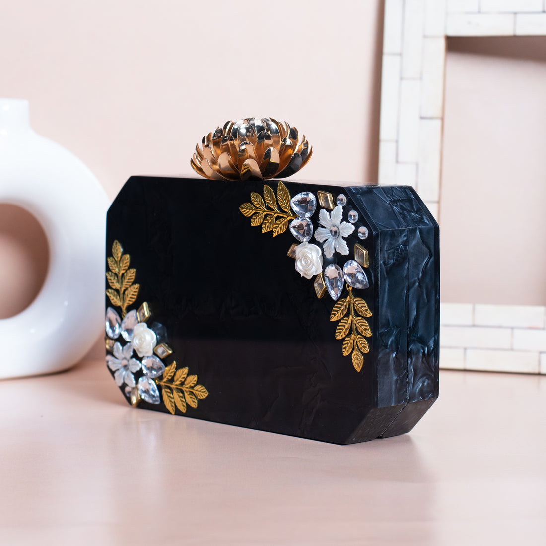 Artklim Black Stone Acrylic Clutch