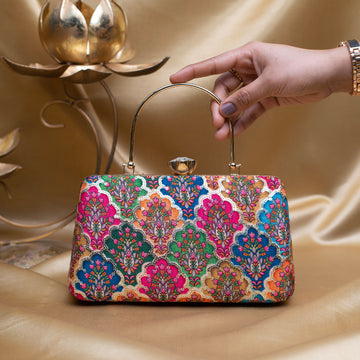 Artklim Multicolored Pattern Embroidery Clutch