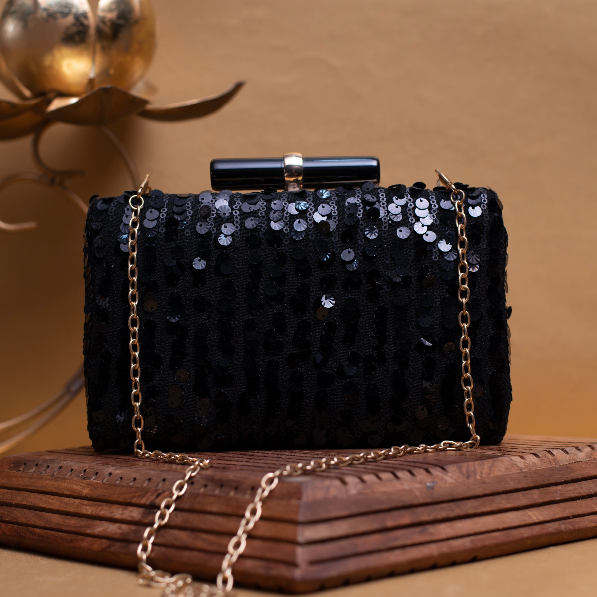 Black Sequins Clutch