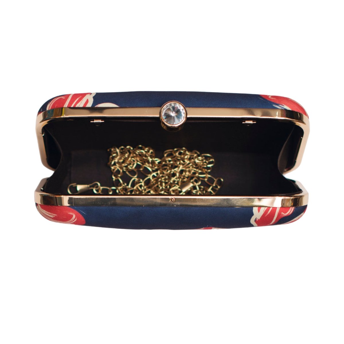 Red Flower Printed Clutch