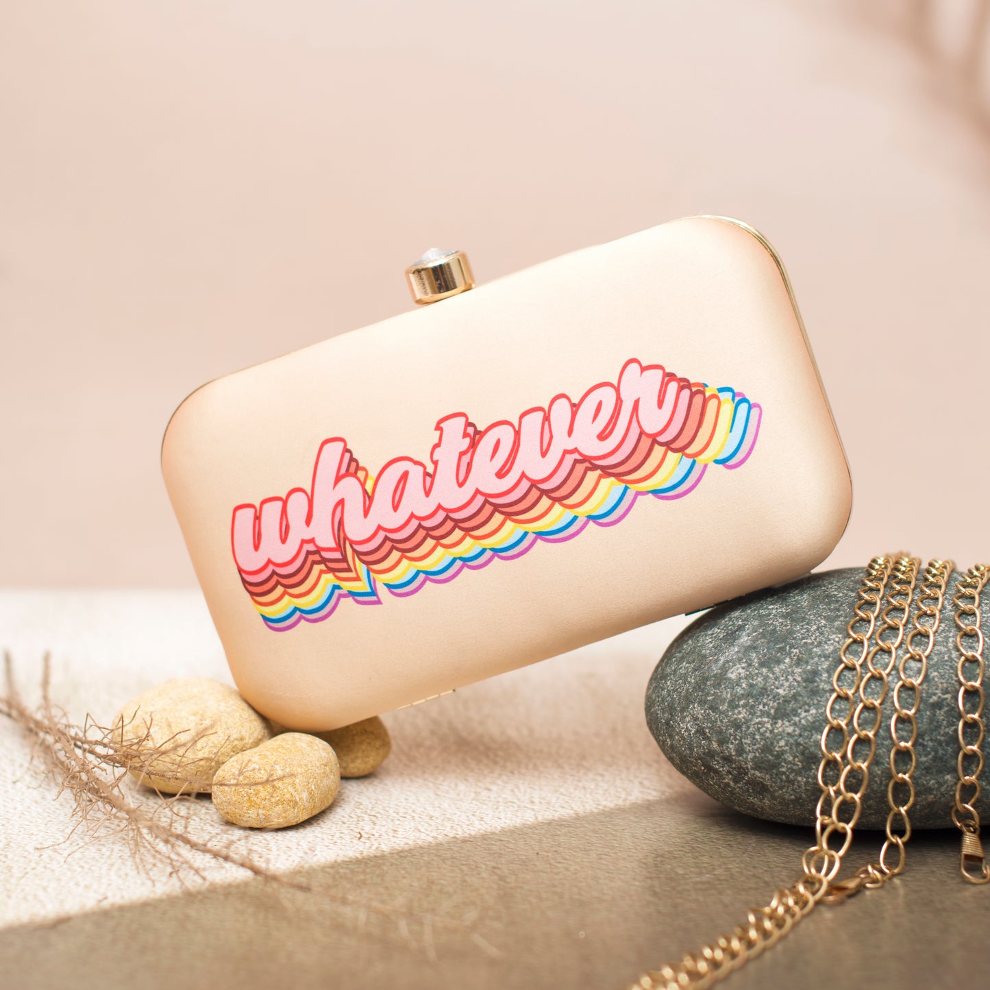 Whatever Theme Printed Clutch