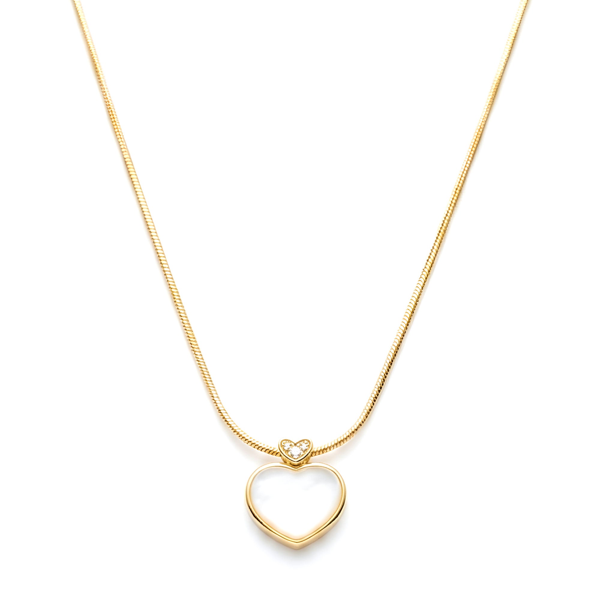 Artklim Gold Plated Heart Pearl Gold Pendant Necklace
