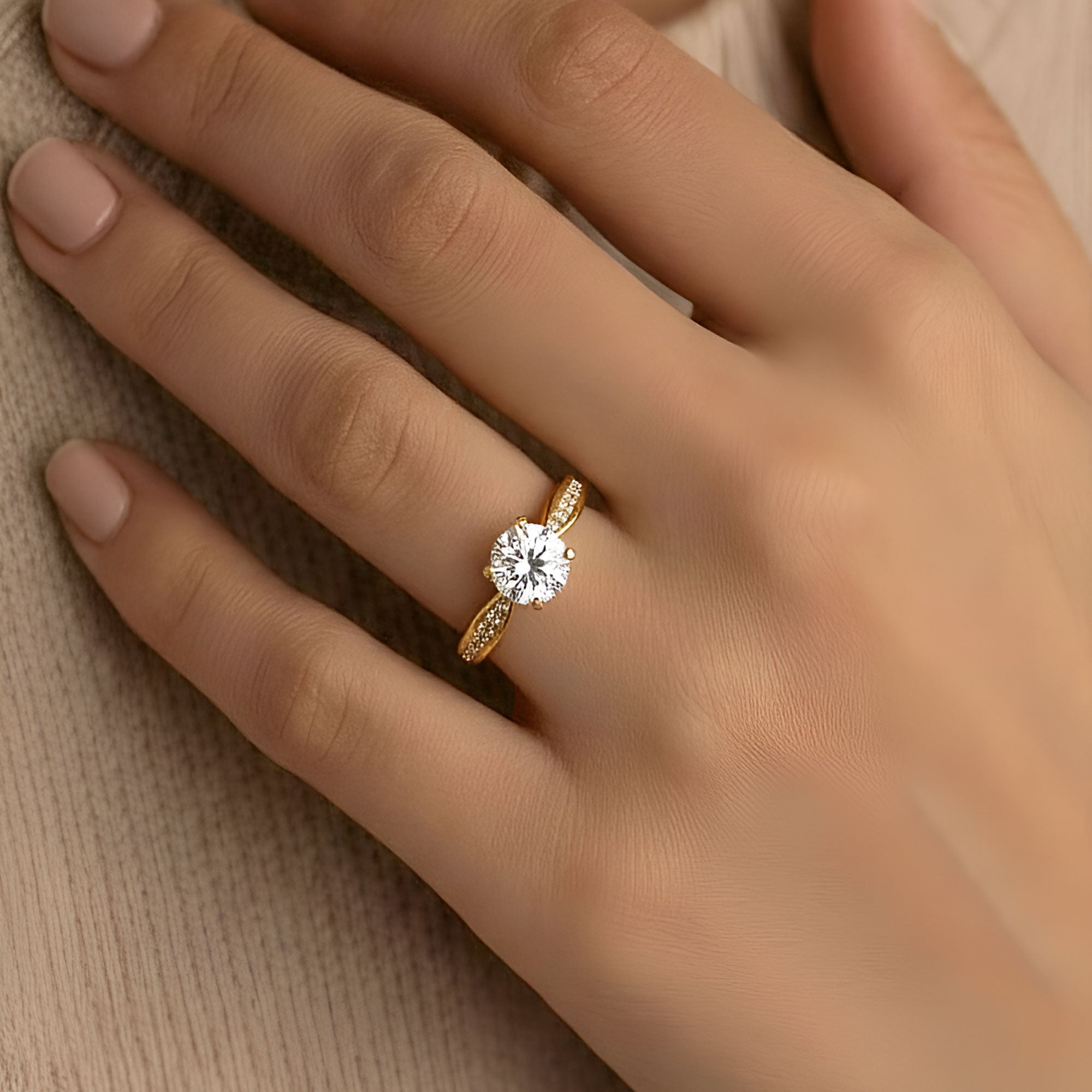 Artklim Gold-Plated Pure Devotion Solitaire Anti-Tarnish Ring