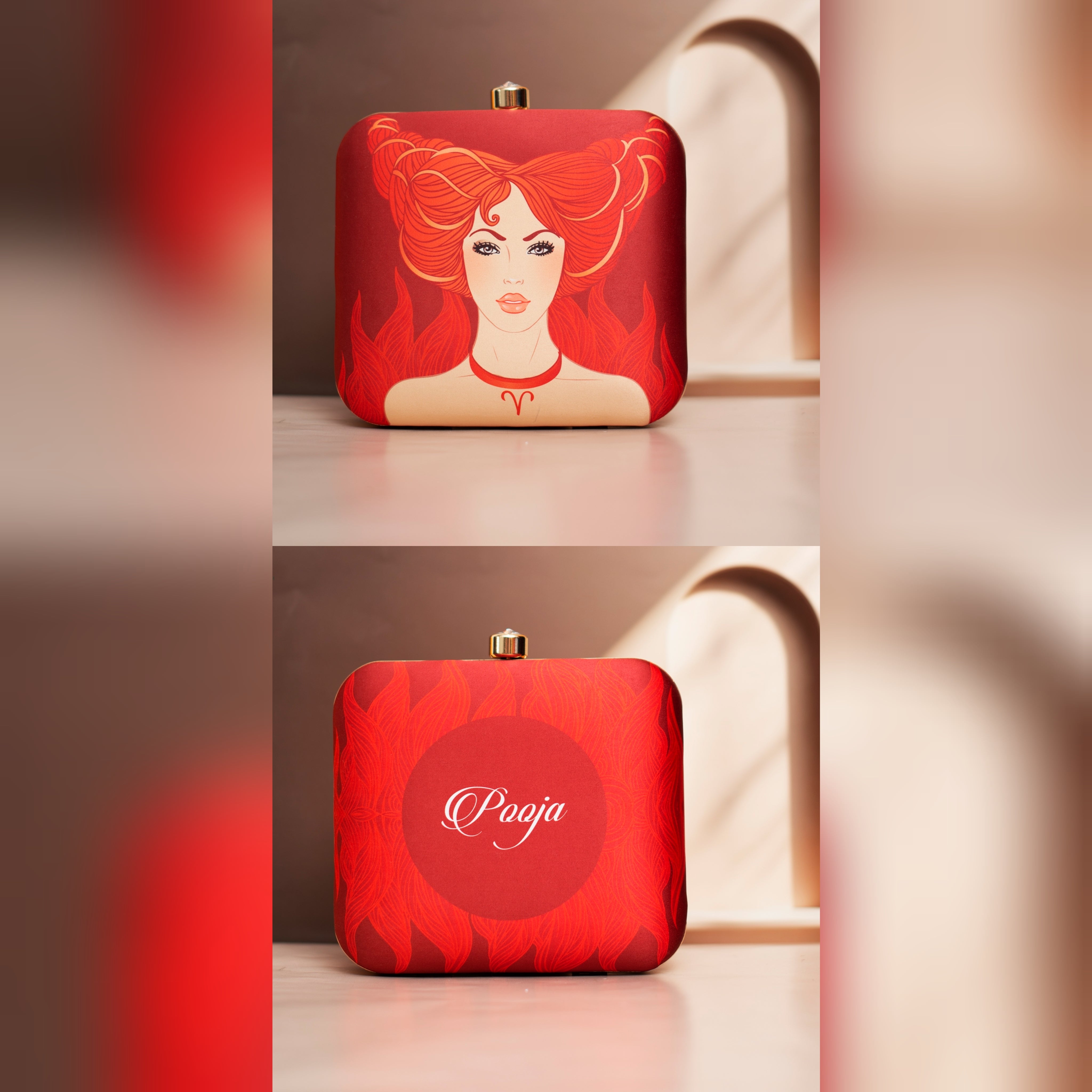 Aries Sun Sign Customized Clutch