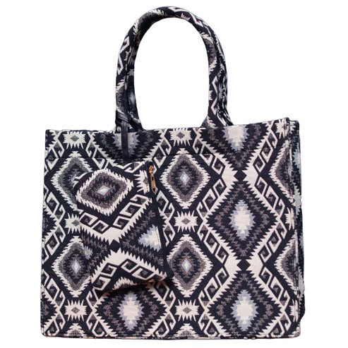 Geometric Pattern Box Style Tote Bag