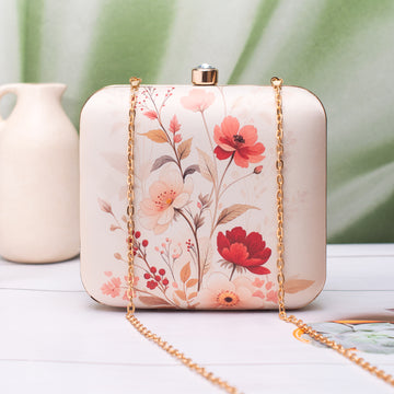 Artklim Soft Pastel Floral Portrait Clutch