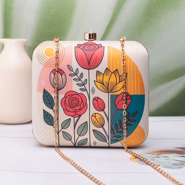 Artklim Royal Patterned Floral Printed Clutch