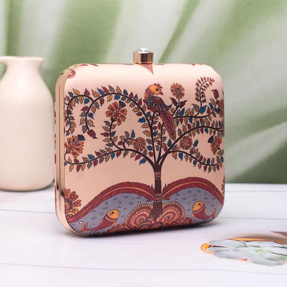 Artklim Bird on Tree Printed Clutch