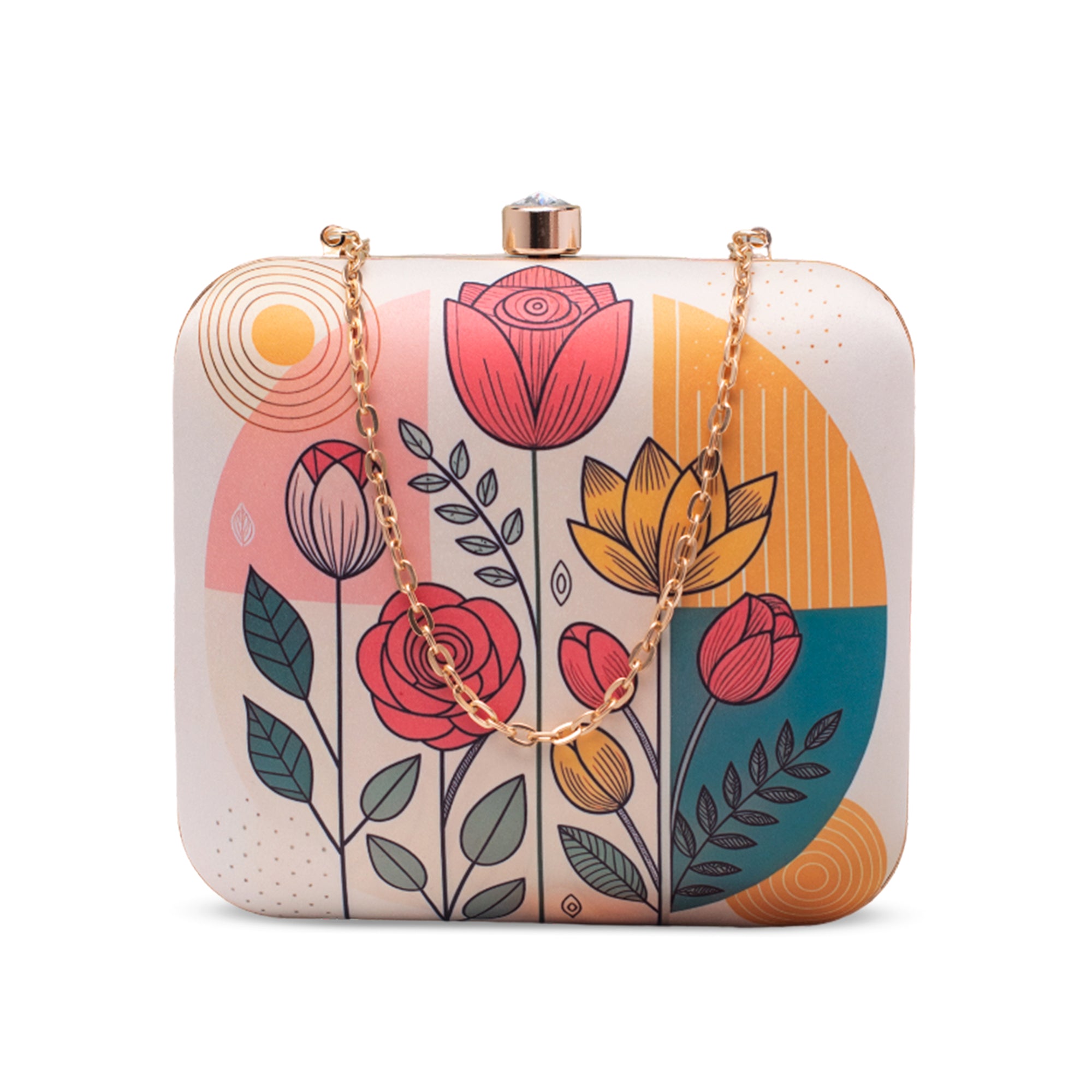 Artklim Royal Patterned Floral Printed Clutch