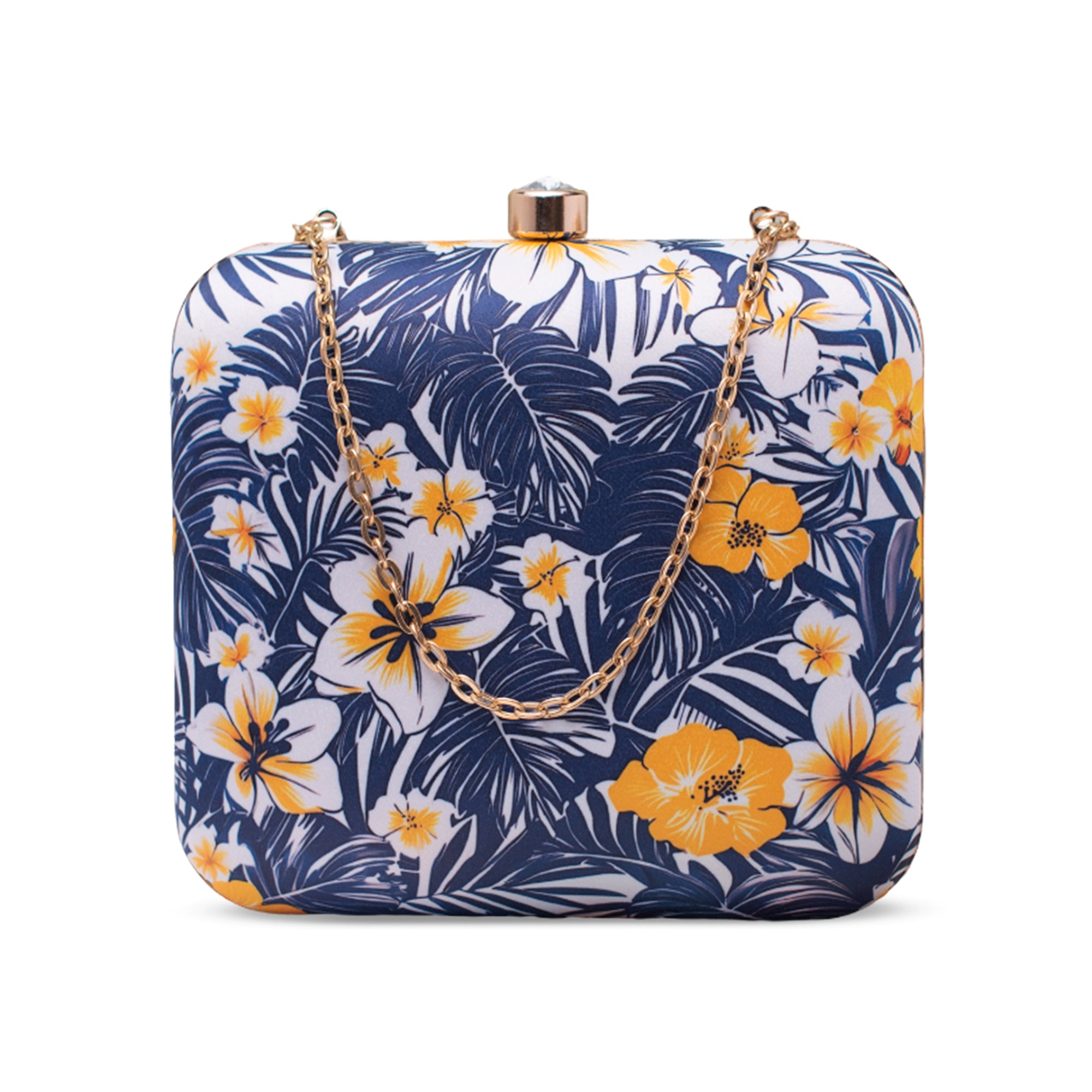 Artklim Blue Tropical Floral Portrait Clutch