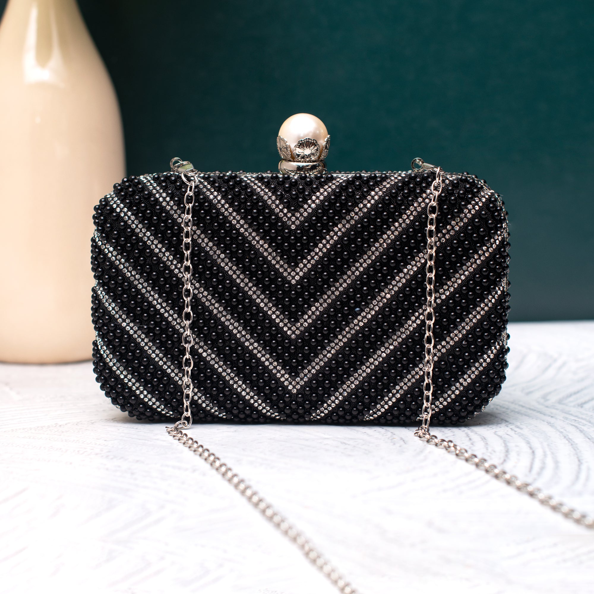 Artklim Black Royale Beadline Clutch