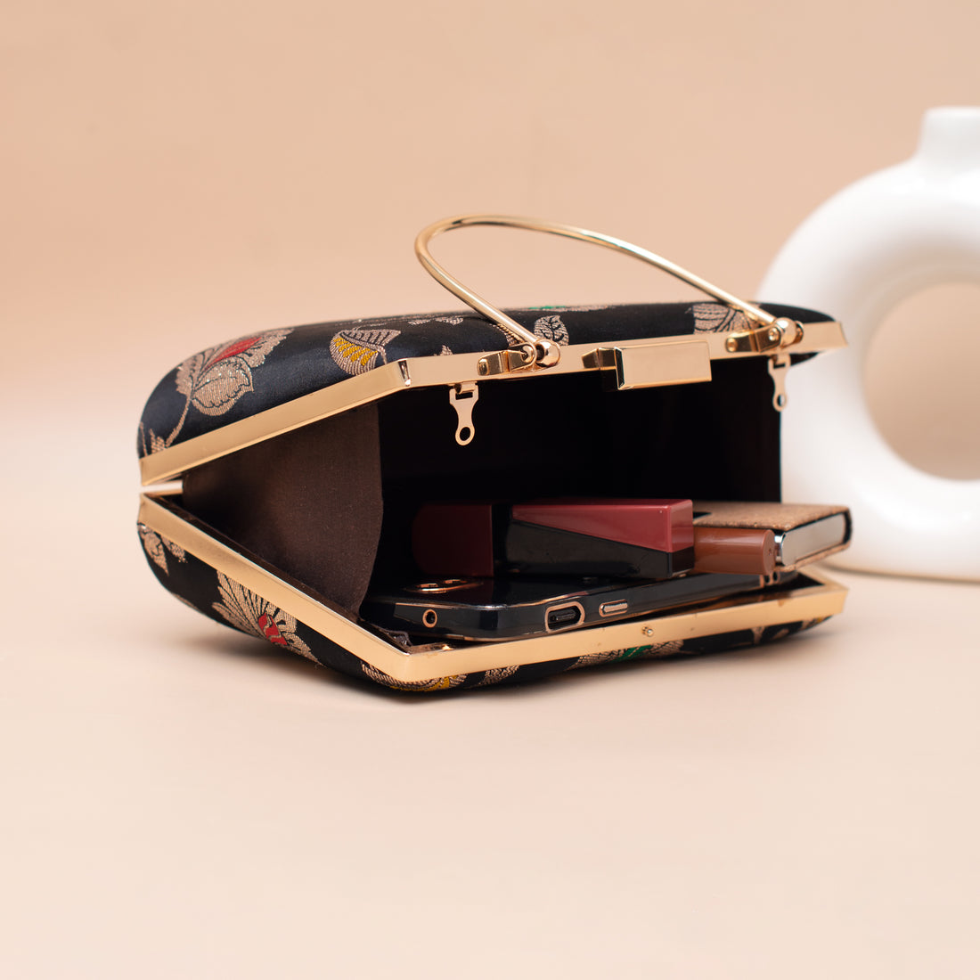 Artklim Deep Blue Heritage Embroidered Clutch