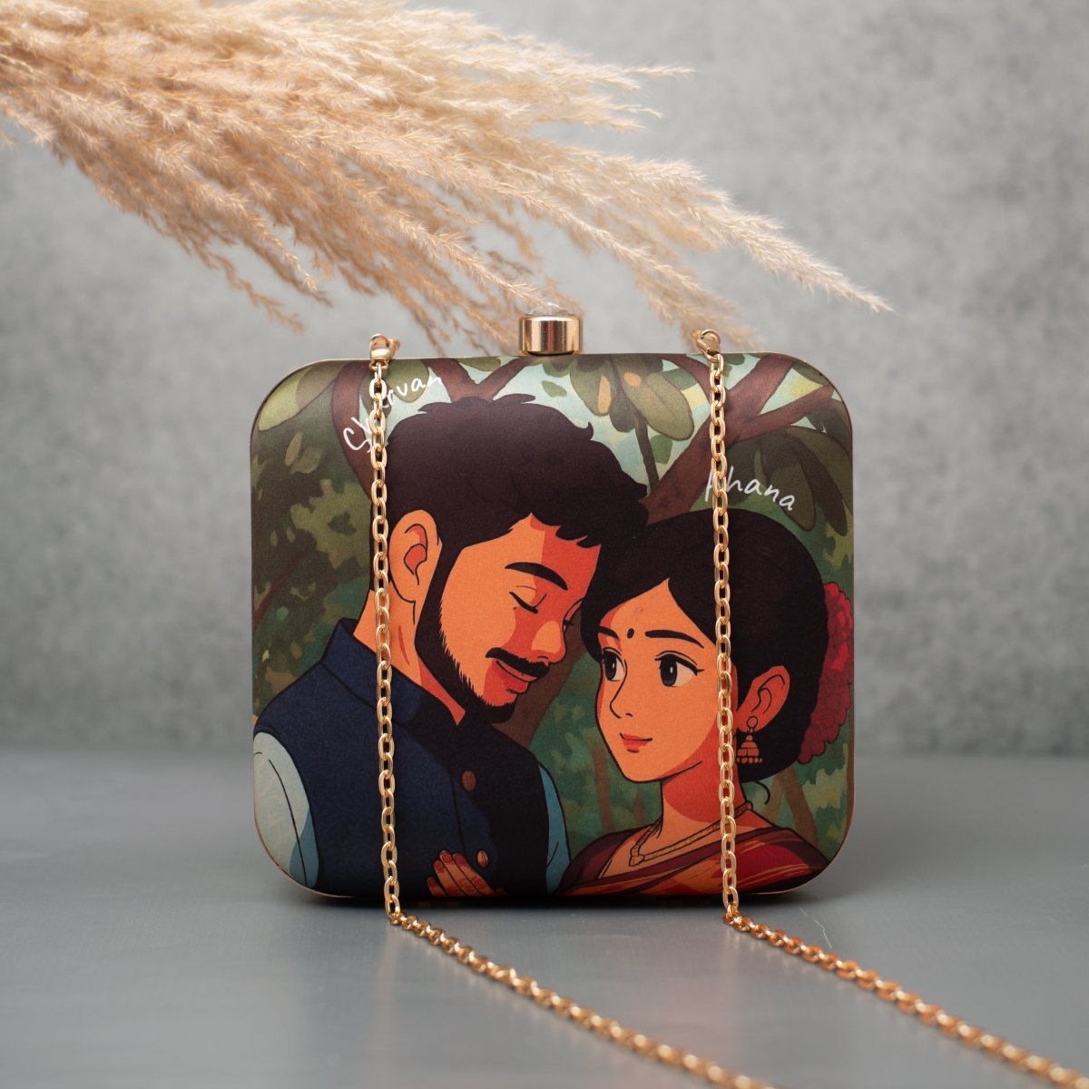 Portrait Ghibli Art Personalised Clutch Bag
