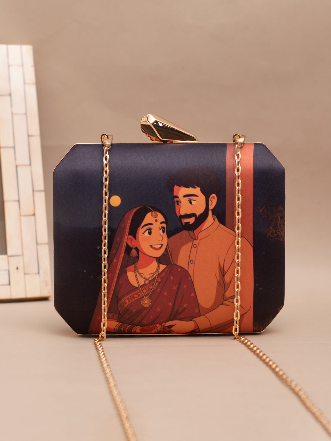 Artklim Karwa Chauth Special Ghibli Style Customised Clutch Bag