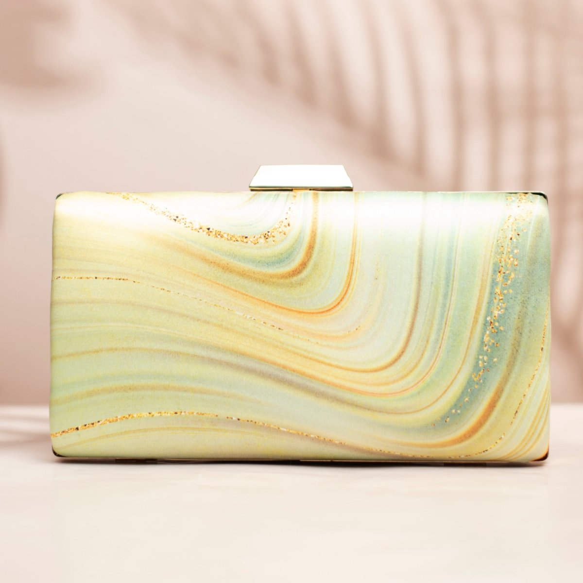 Light Yellow Resin Printed Clutch