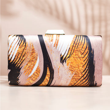 Baby Pink Rectangle Printed Clutch