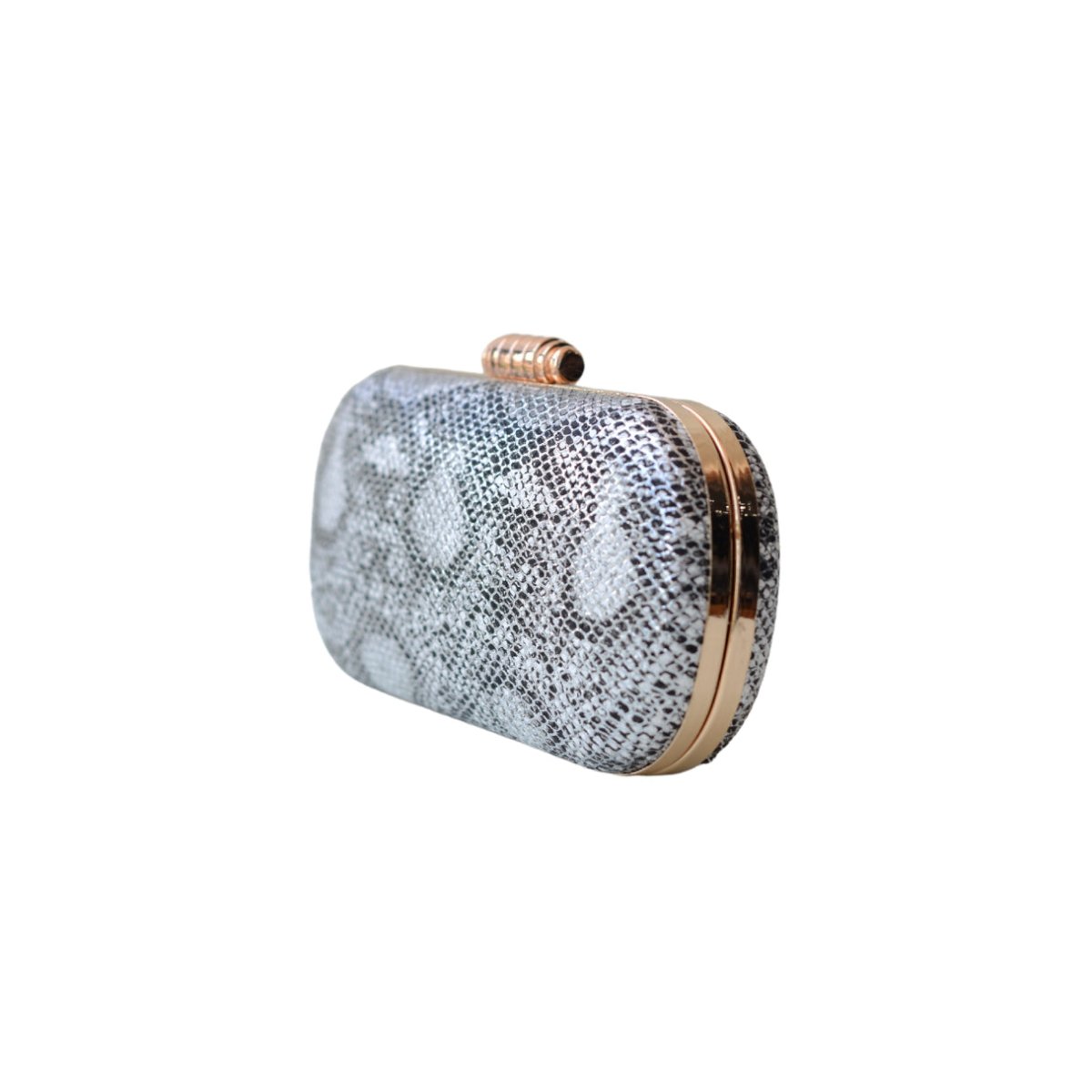 Artklim Silver White Animal Printed Clutch