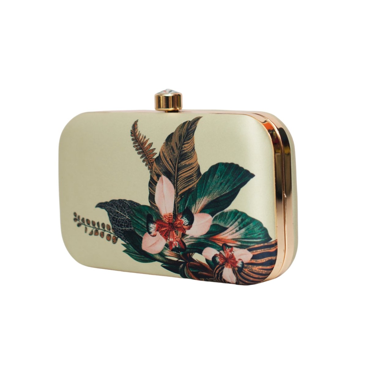 Green Leaf Printed Clutch