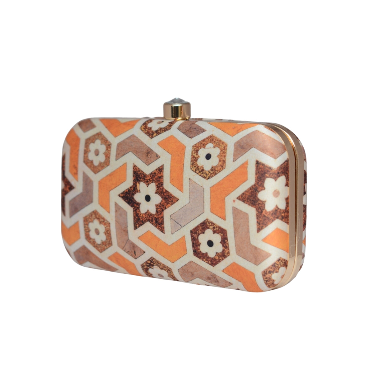 Chill Brown Printed Clutch