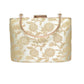 Golden Floral Embroidered Clutch
