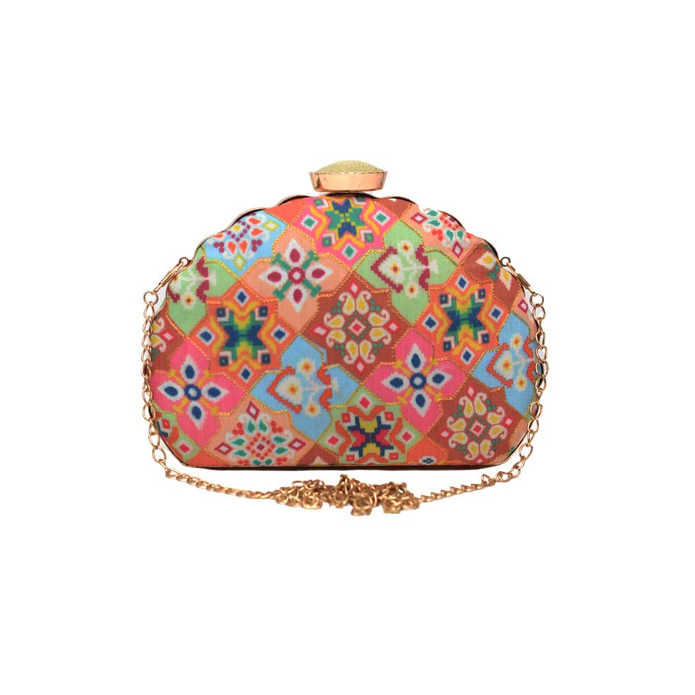 Traditional Multipattern Embroidered Clutch