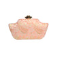 Peach Leaf Embroidered Clutch