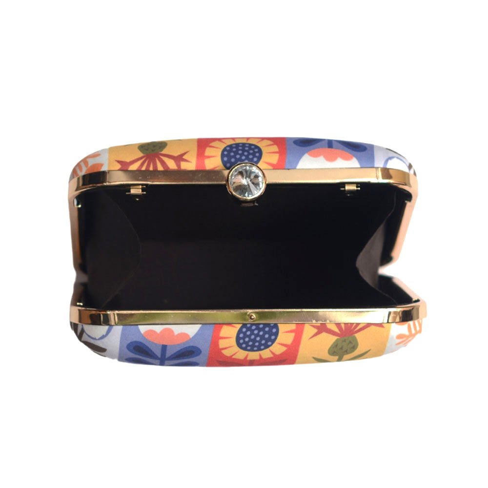 Multipattern Floral Printed Clutch
