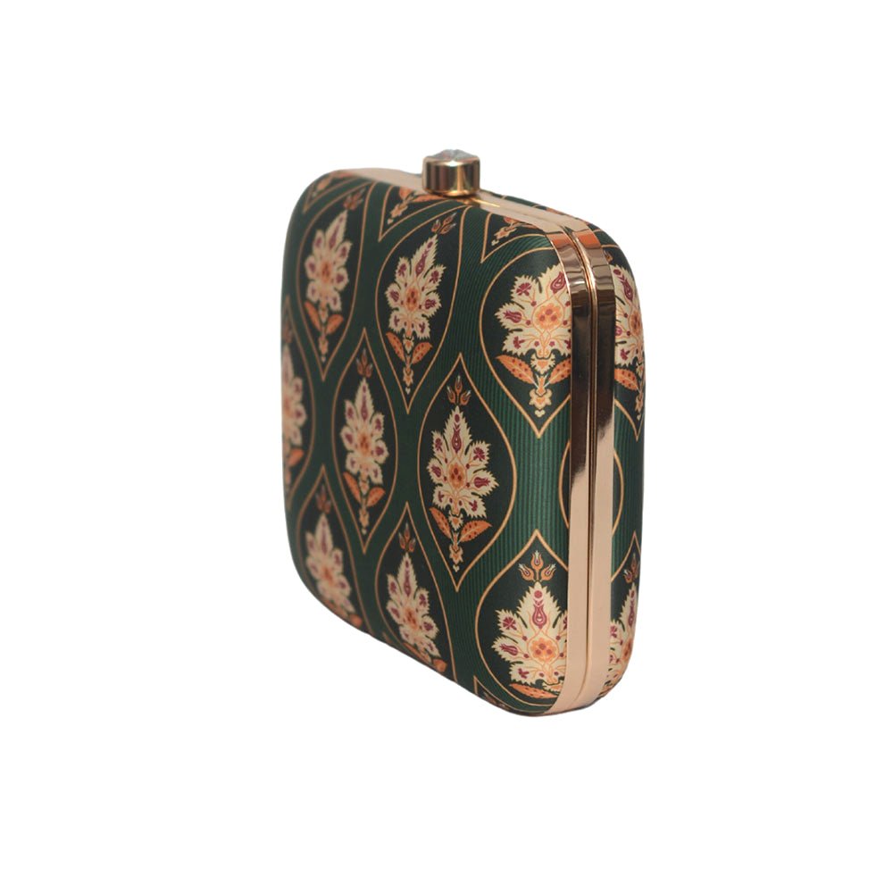 Green Aesthetic Printed Clutch