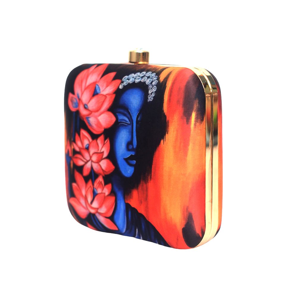 Lotus Lady Printed Clutch