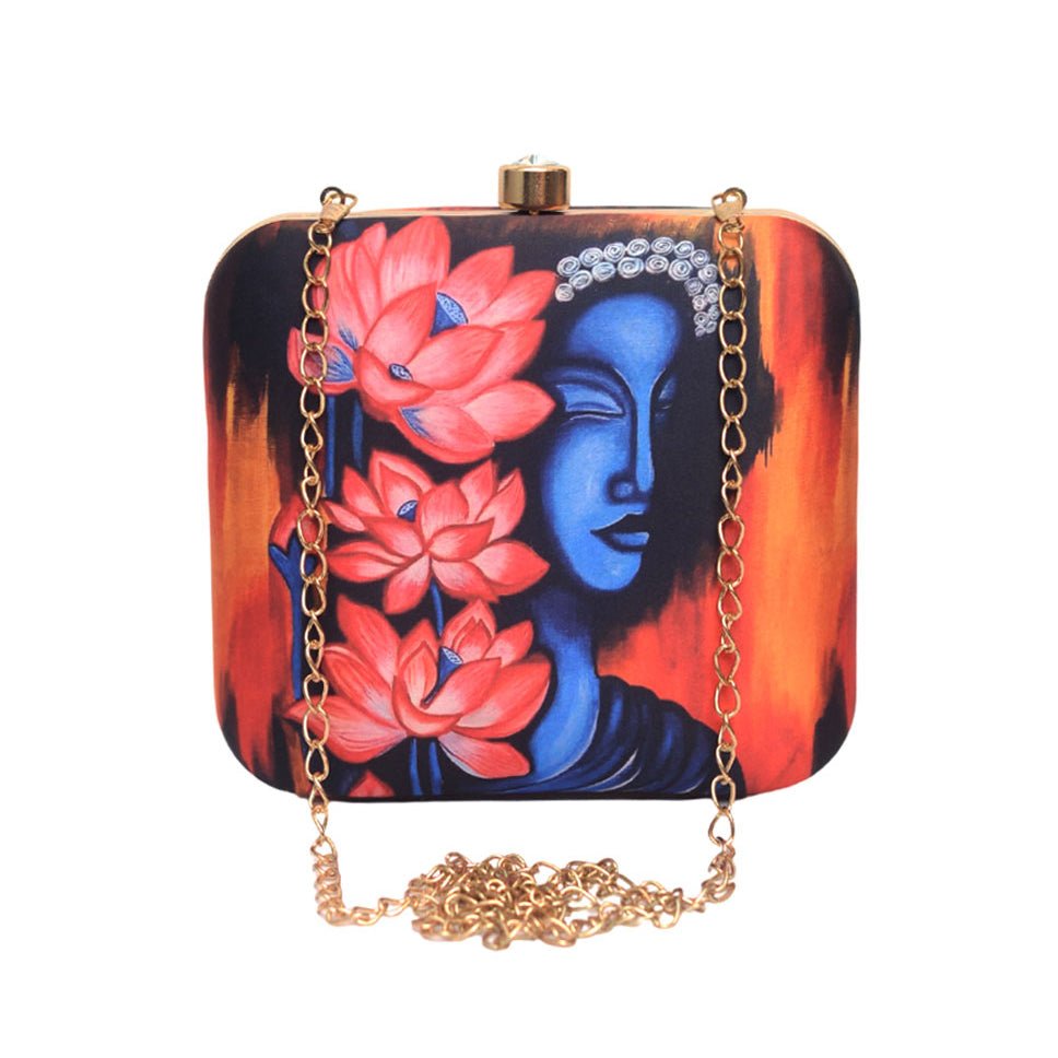 Lotus Lady Printed Clutch