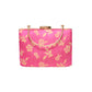 Pink Golden Embroidered Clutch