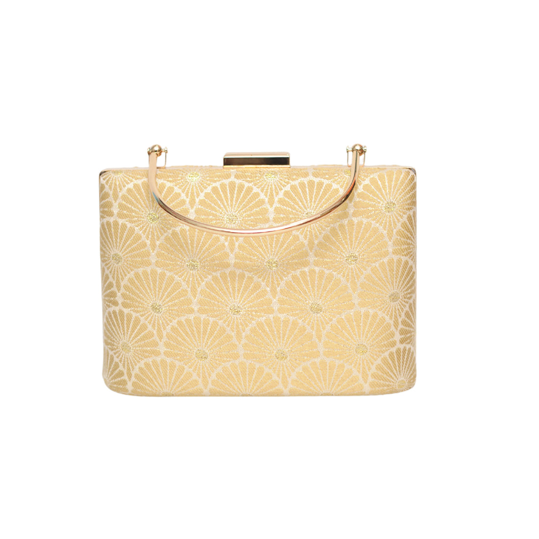 Beige Pattern Embroidered Clutch