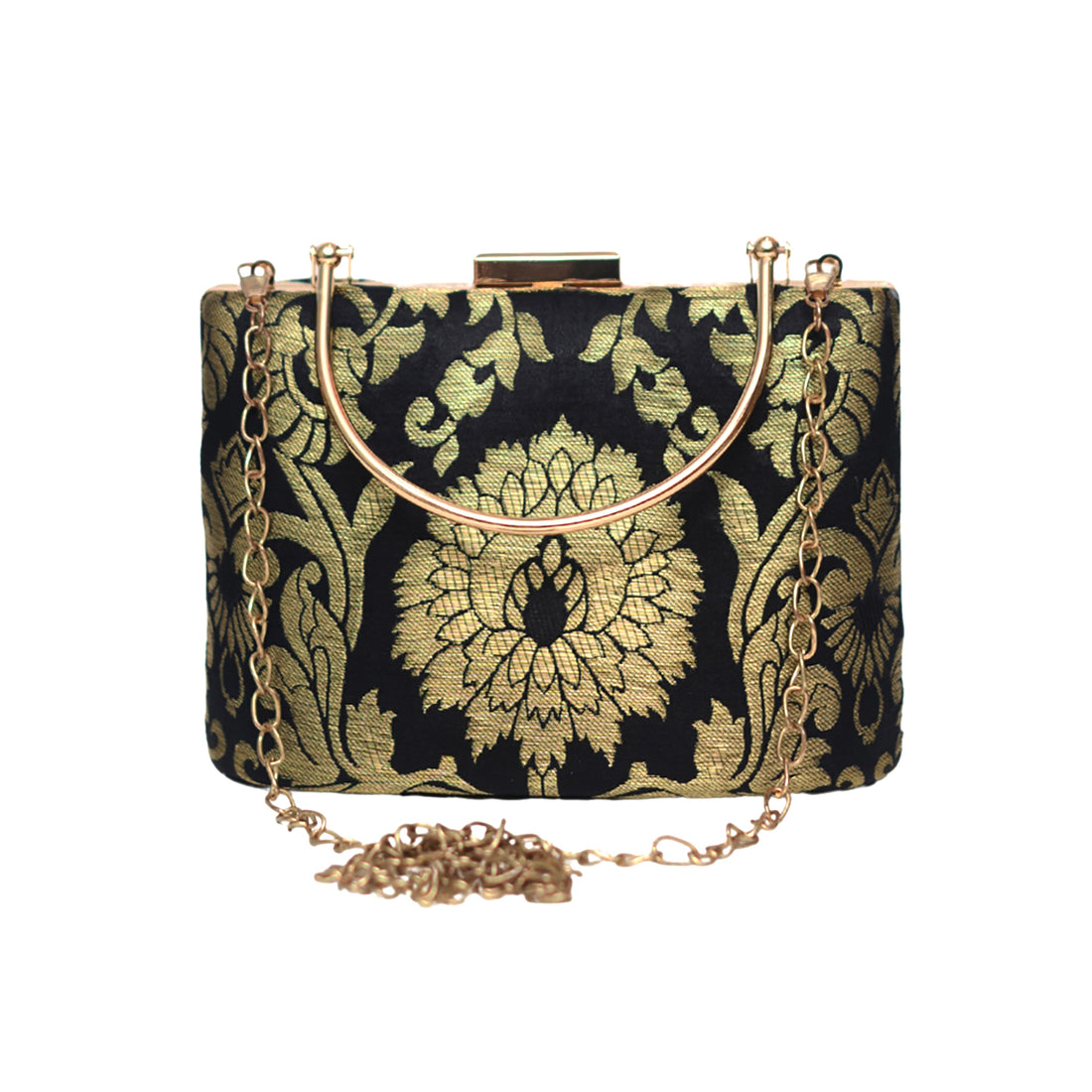 Divine Black Embroidered Clutch