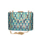 Blue Pattern Embroidered Clutch