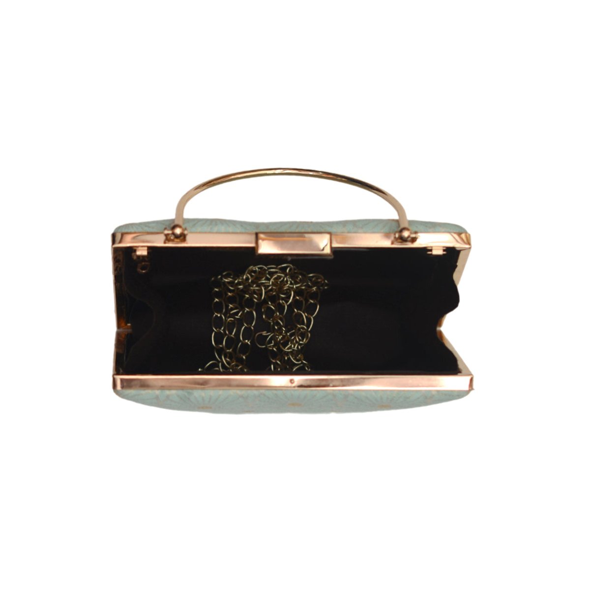 Blue Pattern Embroidered Clutch