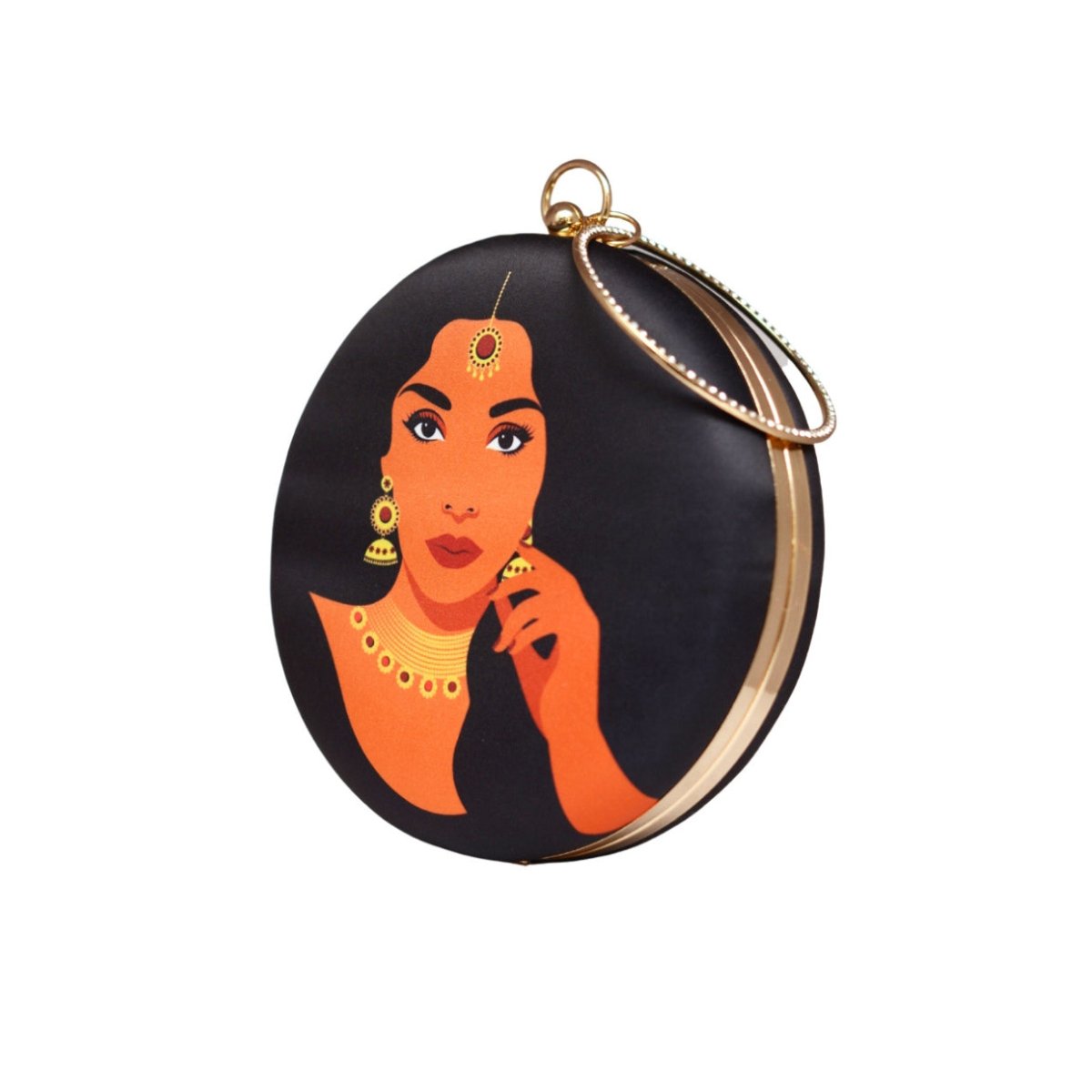 Artklim Dazzling Diva Printed Round Clutch