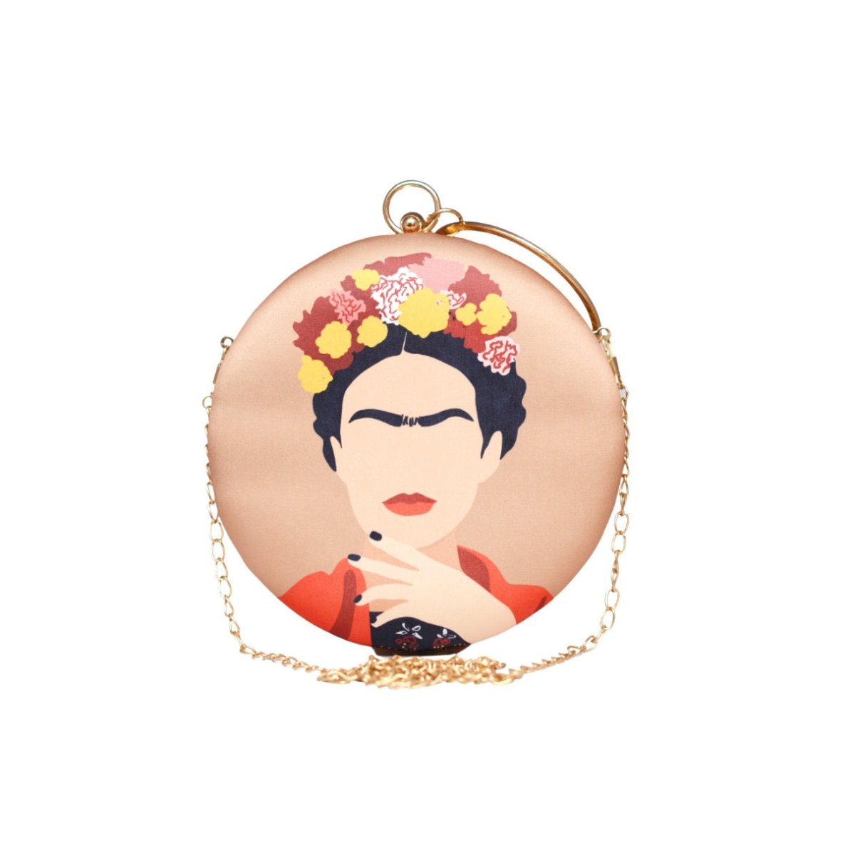 Artklim Frida Kahlo Round Printed Clutch
