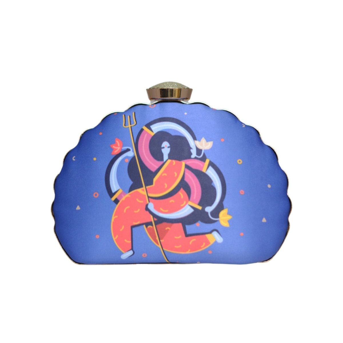 Artklim Durga  Maa D-Shape Printed Clutch