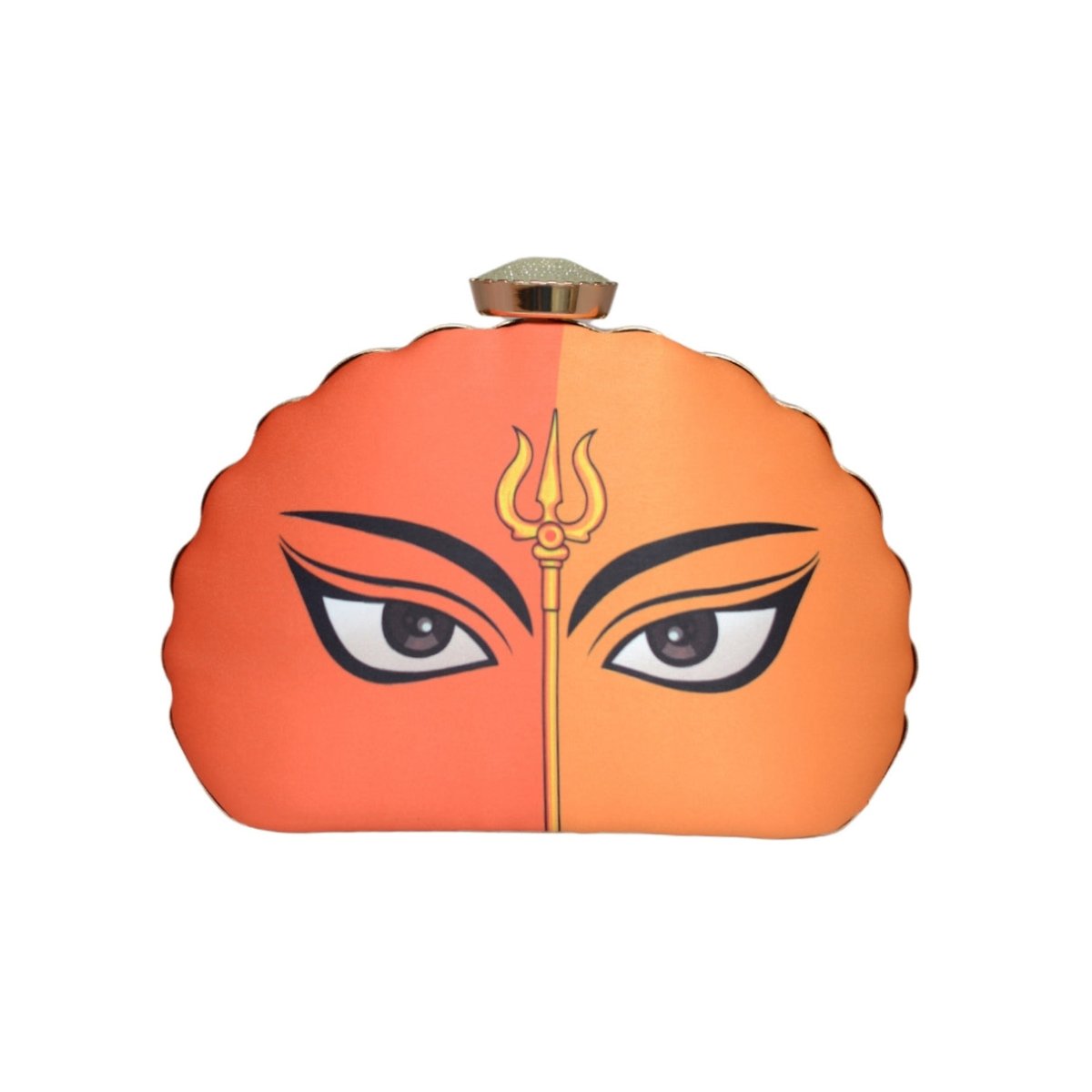 Artklim Multicolor  Durga Printed D-Shape Clutch