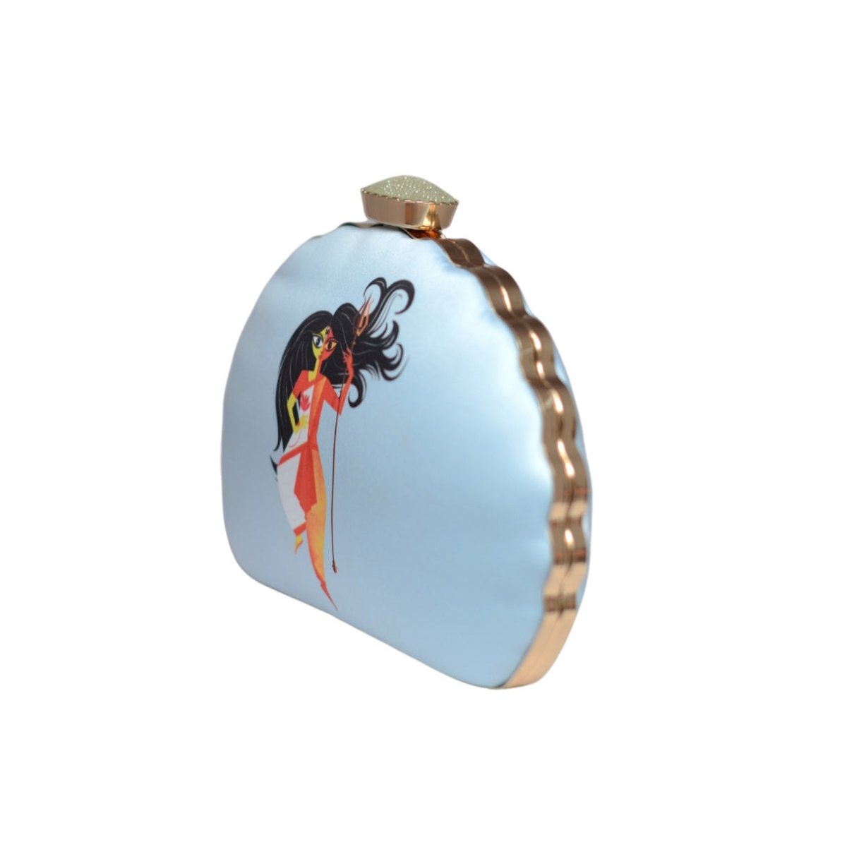 Artklim Durga Printed D-Shape Clutch