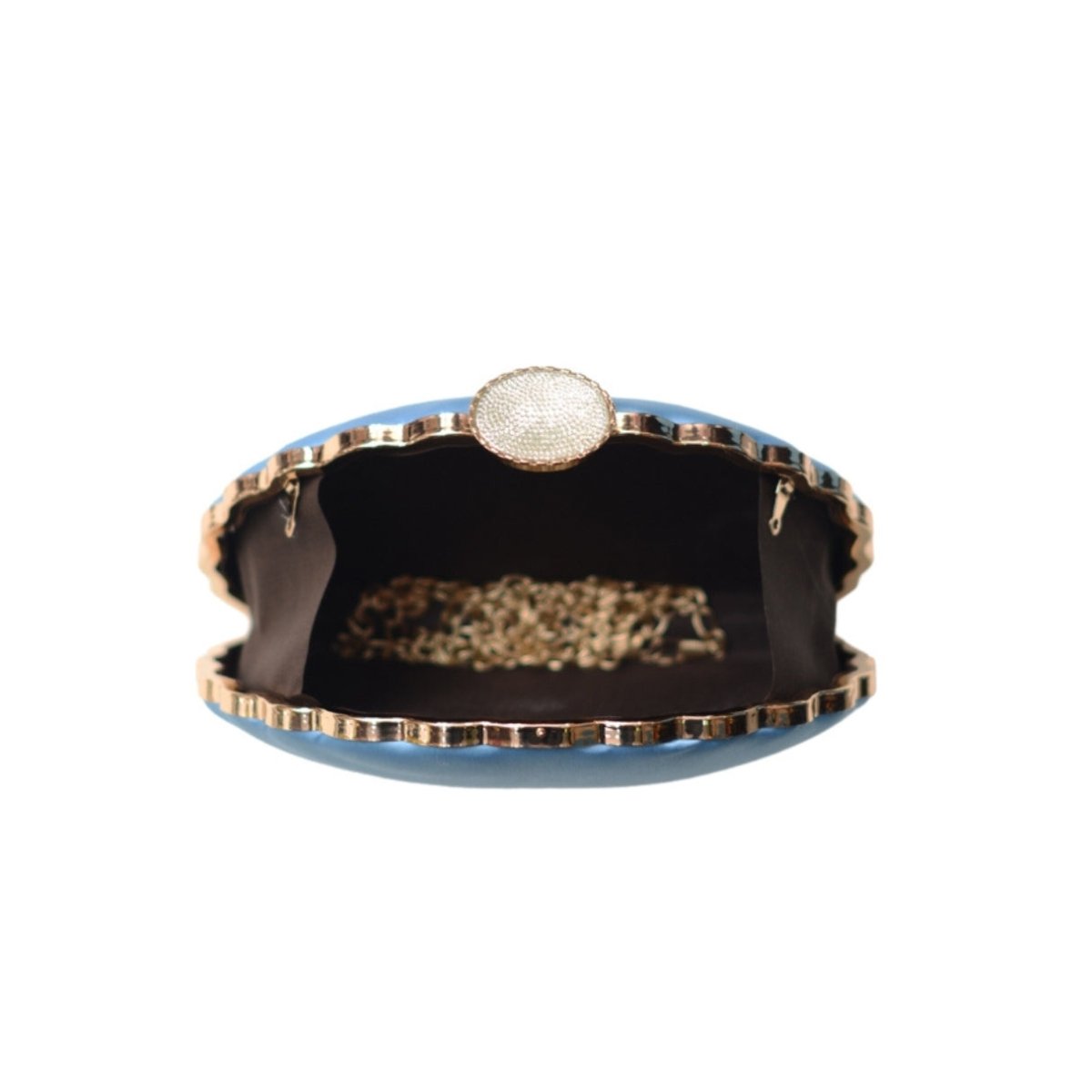 Artklim Durga Maa Blue Printed D-Shape Printed Clutch