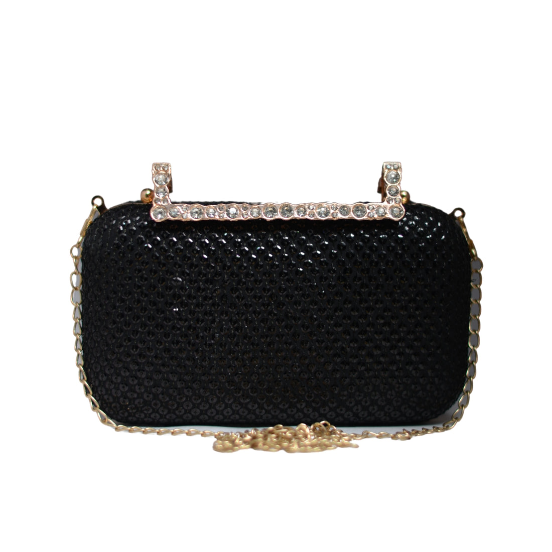 Artklim Black Sequins Fabric Party Clutch