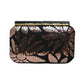 Artklim Black and Rose Gold Sequins Fabric Party Clutch