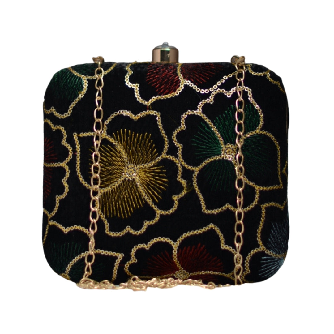 Zardozi Floral Embroidered Clutch Purse, Bag With Rajasthani Work, Shoulder  Strap and Handle for Wedding, Evening Party and Ethnic Wear. - Etsy